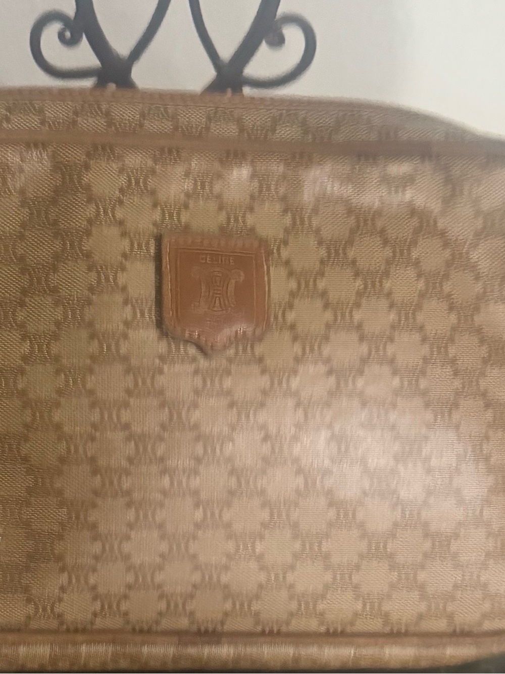 Celine Beige/Tan Monogram Canvas Shoulder Bag - Picture 13 of 17